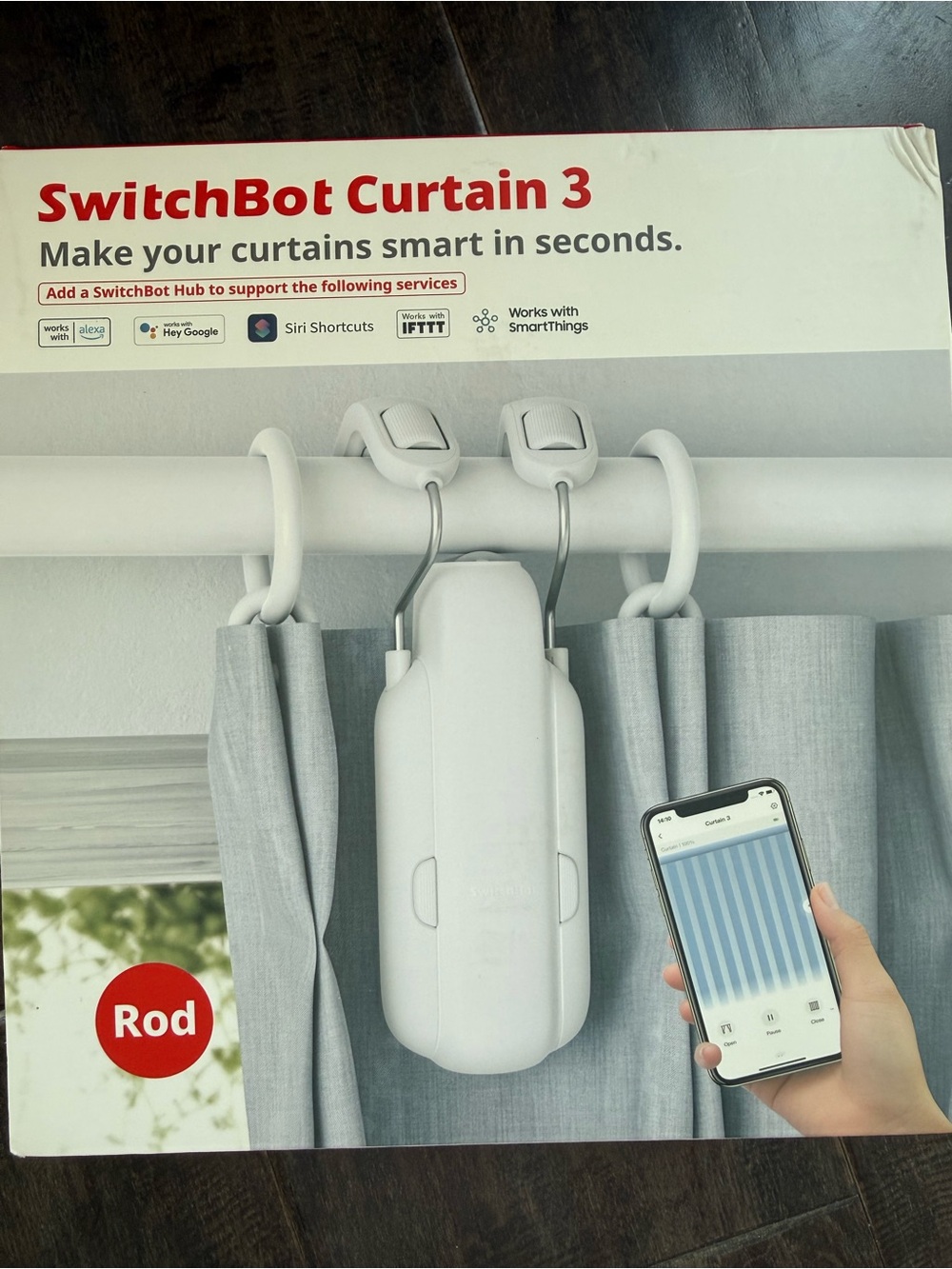 SwitchBot Curtain 3 Rod Smart Curtain Motor Opener Bluetooth QuietDrift Schedule